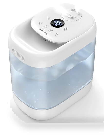 Super Easy to Clean Top Fill Auto Adapt Cool Mist Humidifier — Air Moisture Control, Homvana