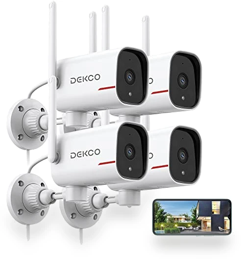 Wired Home Camera Outdoor with 2K Color Night Vision — Smart Home Security, DEKCO