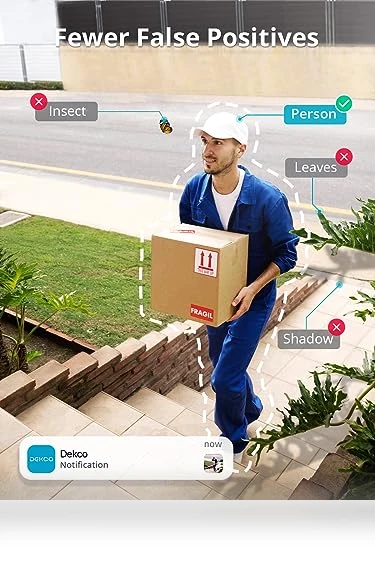Wired Home Camera Outdoor with 2K Color Night Vision — Smart Home Security, DEKCO