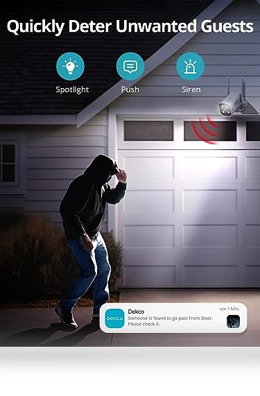 Wired Home Camera Outdoor with 2K Color Night Vision — Smart Home Security, DEKCO