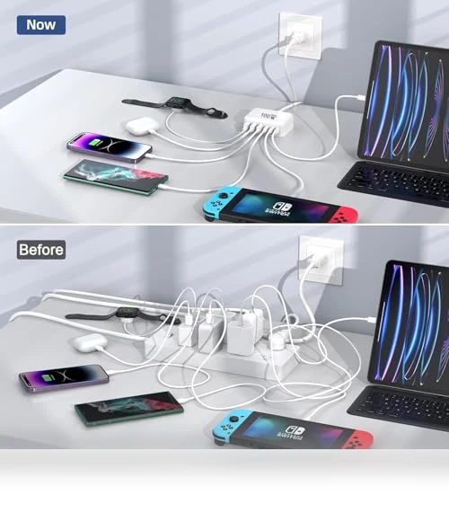 100W GaN 6 Port USB C Charging Station — Chargers, Fitquipment