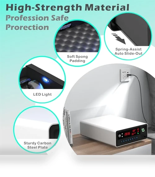 Biometric Pistol Safe with LCD Display — Biometric Security, QINGENO