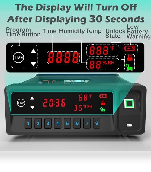 Biometric Pistol Safe with LCD Display — Biometric Security, QINGENO