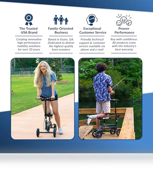 Economy Knee Scooter Steerable Knee Walker — Hip Recovery Kits, KneeRover