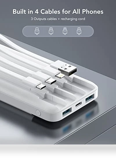 Portable Charger with Built-in Cables — Chargers, Charmast