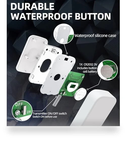 Wireless Doorbell with Flash LED Light — Chimes, JSIEEM