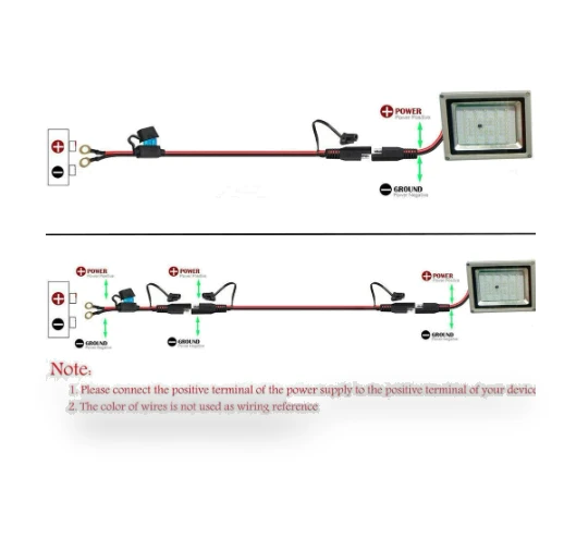2 Pin Ring Terminal SAE to O Ring Connecters Extension Cord Cable — Power Extension Solutions