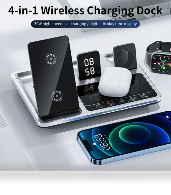 4-in-1 Folding Multi-Function Wireless Charger — Chargers