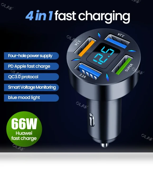 4-port car charger — Chargers