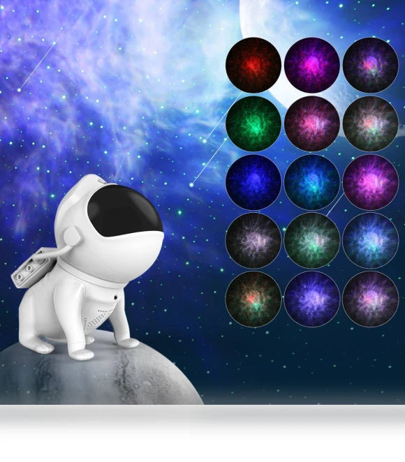 Astronaut Space Dog Bluetooth Speaker with Star Projection Light — Portable Audio