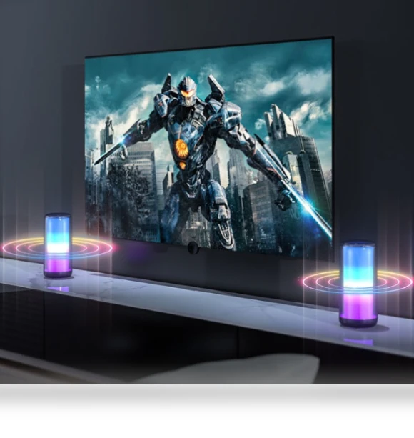 Bluetooth Speaker with Colorful Lights — Portable Audio, Lenovo