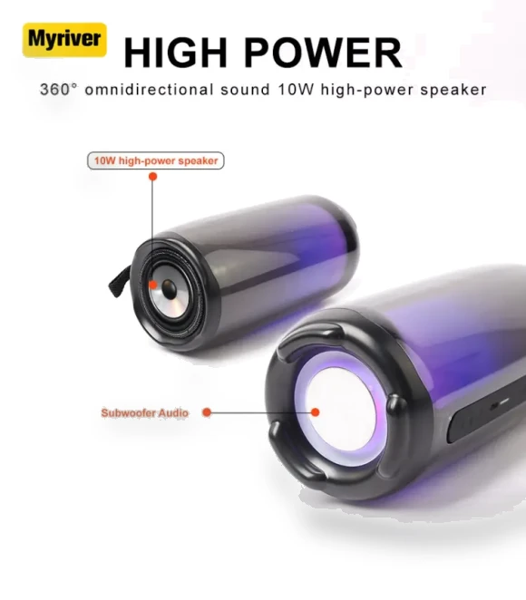 Bluetooth Speaker with Colorful Lights — Portable Audio, Lenovo