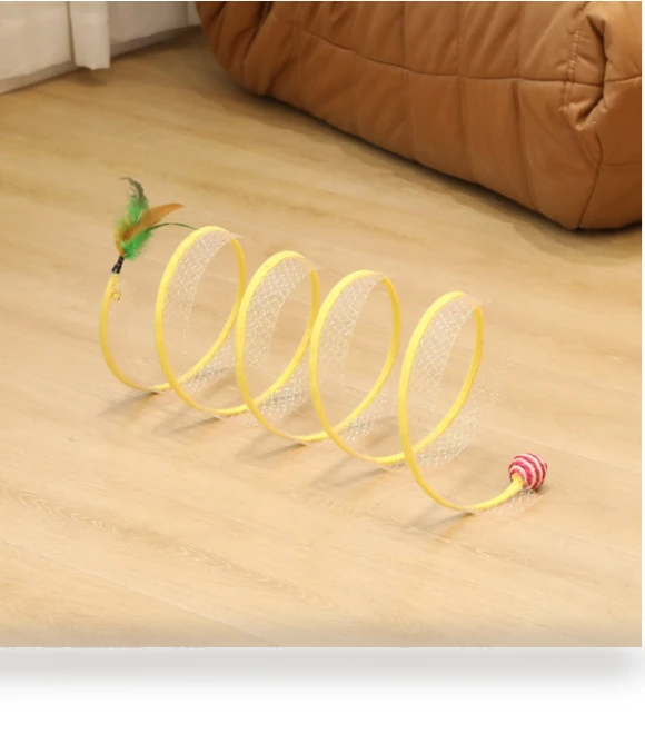 Collapsible Cat Tunnel Spring Toy — Tunnels