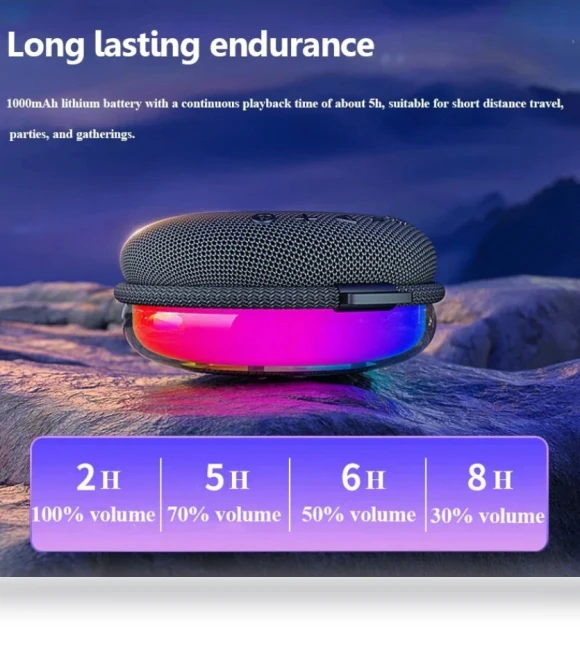 Mini Bluetooth Speaker with RGB Light — Portable Audio, EBS