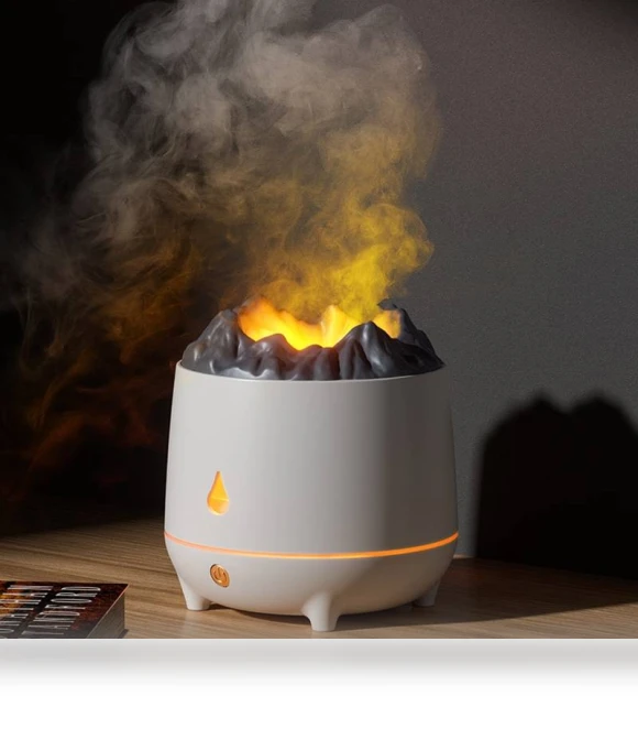 Simulated Flame Humidifier with Night Light — Air Moisturizers