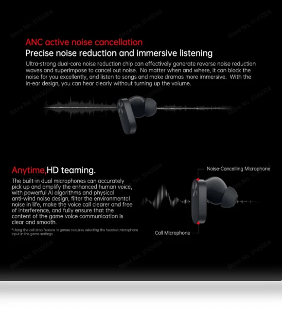 TWS Earphone with Active Noise Cancelling — In-Ear Headphones, OnePlus