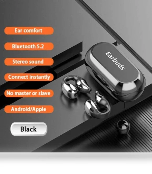 Wireless Ear Clip Bone Conduction Headphones — Over-Ear Headphones
