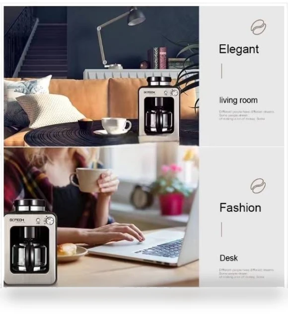 Automatic Grinding All-in-One Commercial Freshly Ground Drip Coffee Maker — Electric Blade Coffee Grinders