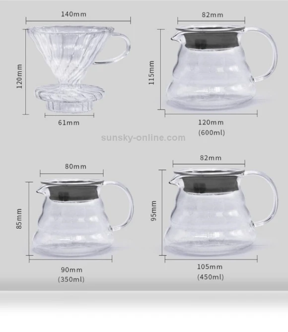 Heat Resistant Hand Brewed Coffee Glass Pot — Pots