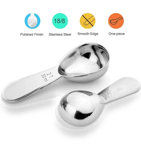 304 Thickened Stainless Steel Coffee Spoon Scales Scaling Spoon — Coffee Scoops, YG