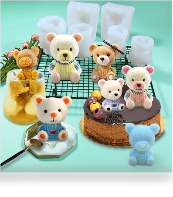 Cartoon Milk Tea Coffee Bear Ice Cube Silicone Mold — Ice Cube Molds & Trays