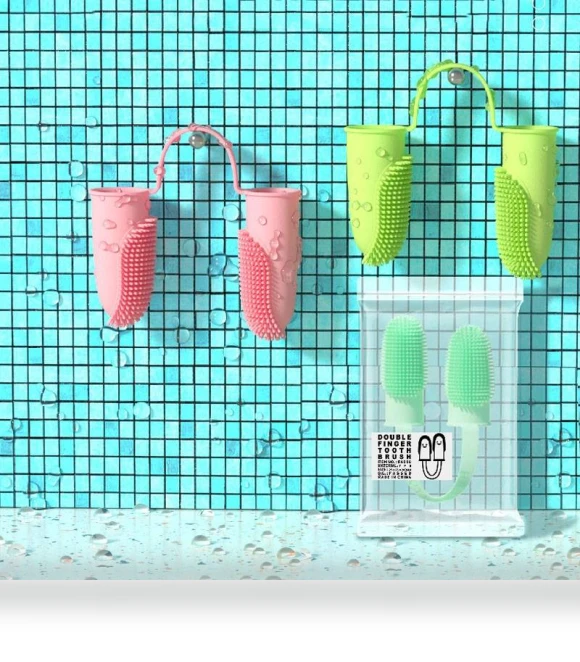 Double Finger Toothbrushes for Pet Teeth Cleaning — Toothbrushes