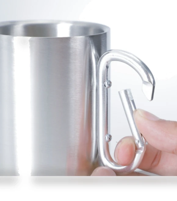 Double-layered mug with carabiner — Travel Mugs