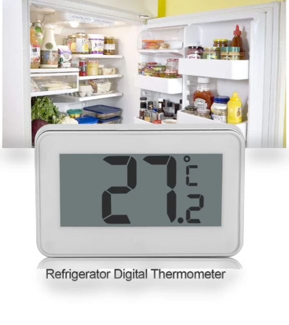 Large LCD Refrigerator Thermometer with Adjustable Stand Magnet — Refrigerator