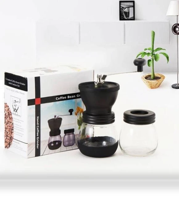 Portable Conical Burr Mill Manual Spice Herbs Hand Grinding Machine Coffee Bean Grinder with Seal Pot — Electric Blade Coffee Grinders