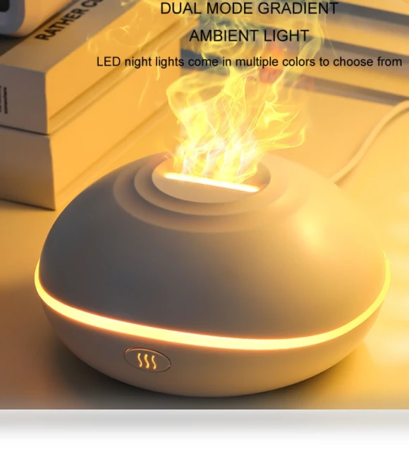 Car USB Flame Aromatherapy Diffuser with LED Night Light and Humidifier — Diffusers