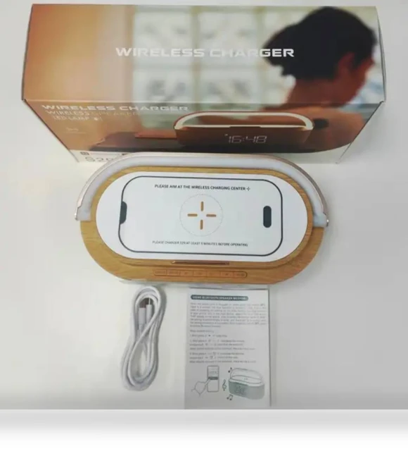 Multifunction Night Light Alarm Clock with Wireless Charger and BT Speaker — Alarm