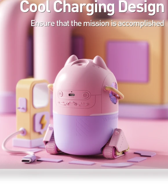 Portable Desktop Cute Cartoon Tank Car Air Humidifier with LED Lights — Air Moisturizers