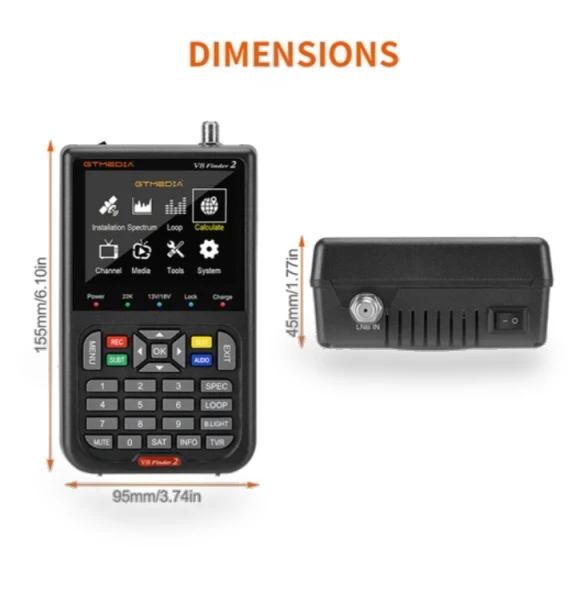 Satellite Finder Digital FTA DVB-S/S2/S2X Signal Measuring Meter Detector Receiver — Satellite Finders, GTMEDIA