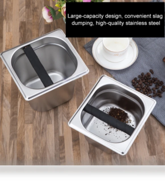 Stainless Steel Coffee Grounds Bucket — Coffee Scoops