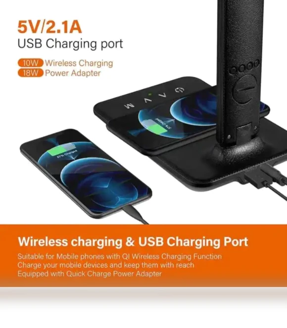 Wireless Charger LED Desk Lamp — Study & Desk Lighting