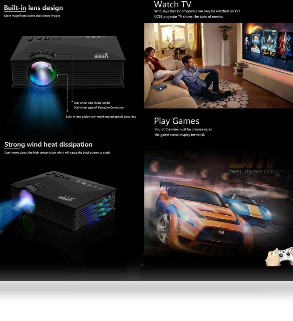 Home Theater Multimedia HD LED Projector — Home Theater Projectors