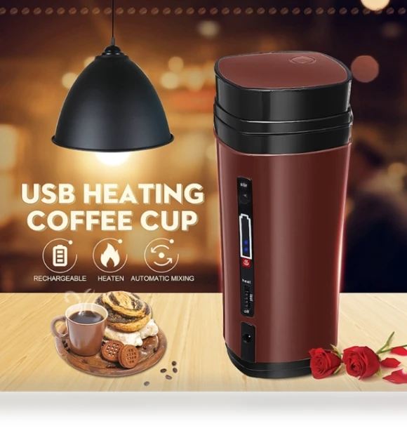Rechargeable Heating Self-stirring Warm Coffee Cup — Beverage Warmers
