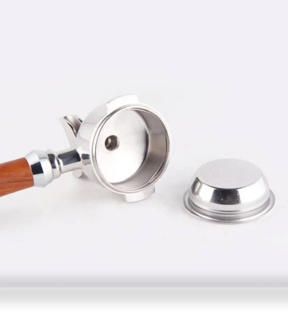 Semi-automatic Coffee Machine Stainless Steel Powder Bowl Brewing Head Filter Bottomless Handle Filter — Permanent