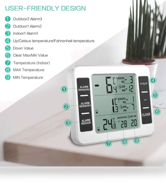 Wireless Indoor Outdoor High-Precision Thermometer — Home Climate Control