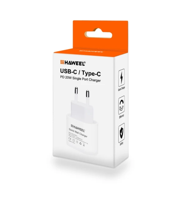 20W Single USB-C / Type-C Interface QC Travel Charger — Chargers, HAWEEL