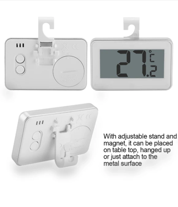 Large LCD Refrigerator Thermometer with Adjustable Stand — Refrigerator