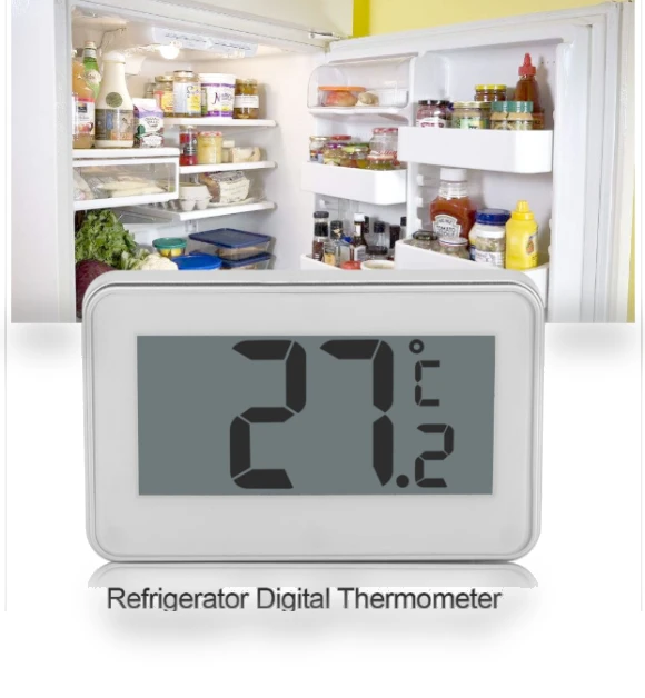 Large LCD Refrigerator Thermometer with Adjustable Stand — Refrigerator