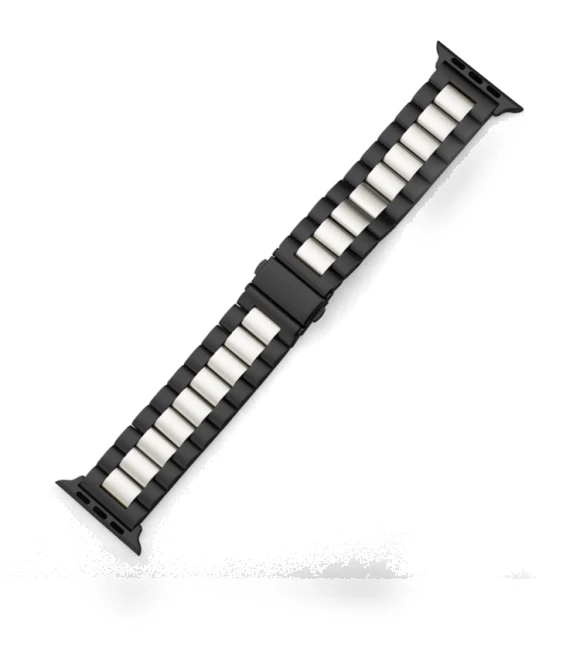 Fold Buckle 3 Beads Stainless Steel Watch Band — Bands