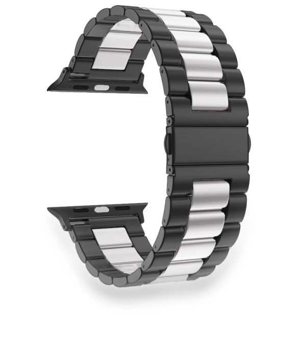 Fold Buckle 3 Beads Stainless Steel Watch Band — Bands