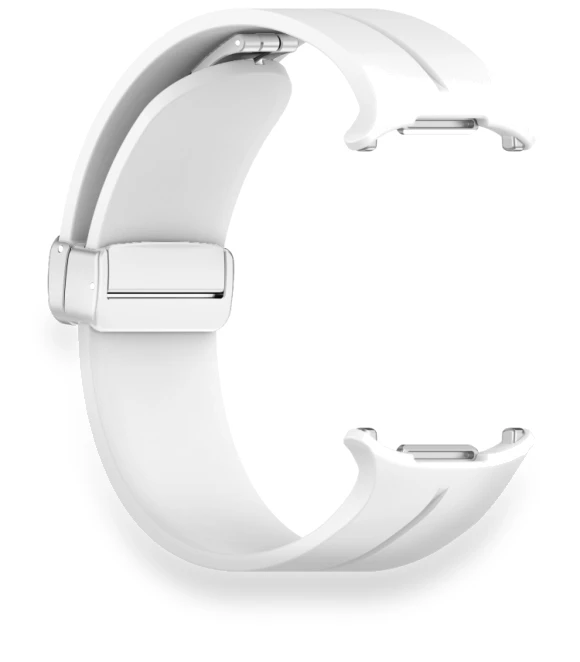 Groove Magnetic Folding Silver Buckle Silicone Watch Band — Bands, Samsung