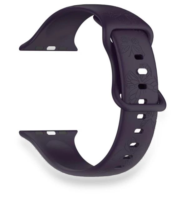 8-shaped Buckle Butterfly Embossed Silicone Watch Band — Bands, Kalebol