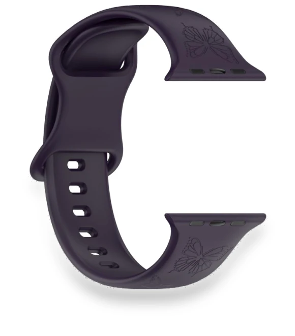 8-shaped Buckle Butterfly Embossed Silicone Watch Band — Bands, Kalebol