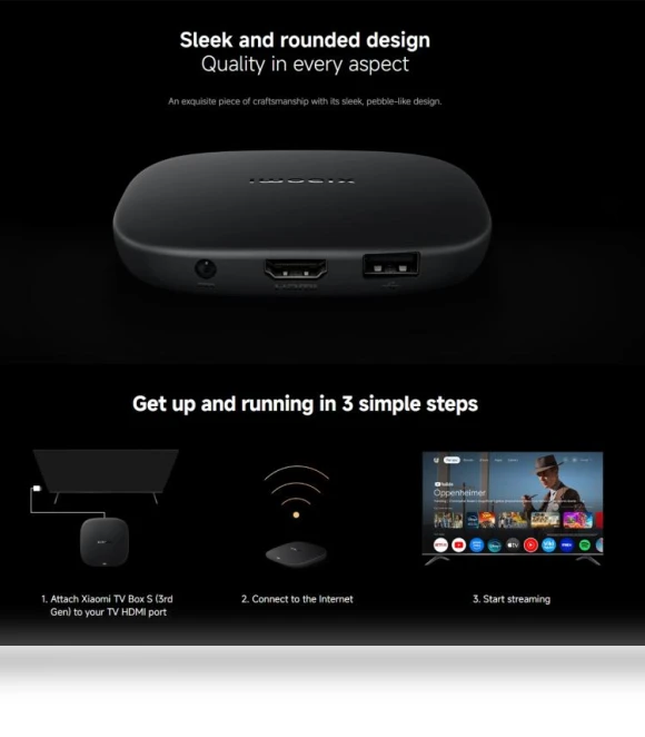 TV Box S 3rd Gen 4K Ultra HD Google TV Smart TV Box Media Player — Ultra HD Media Players, Xiaomi