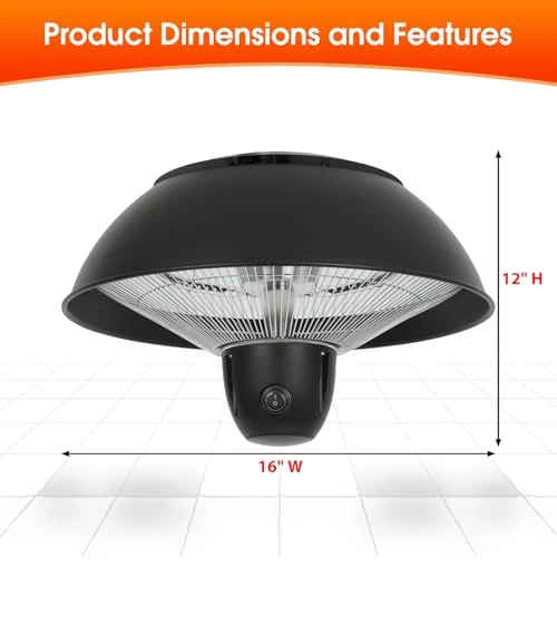Infrared Hanging Electric Patio Heater — Patio Heaters, SUNNFLAME