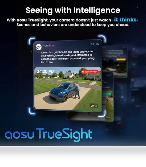 4K Security Cameras Wireless Outdoor — Smart Home Security, AOSU